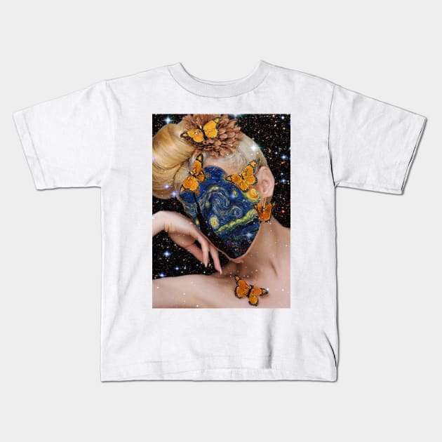 Starring into the Starry Night Kids T-Shirt by expressingartwork